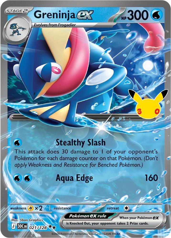 Pokémon TCG: 30th Celebration Greninja ex 021/128