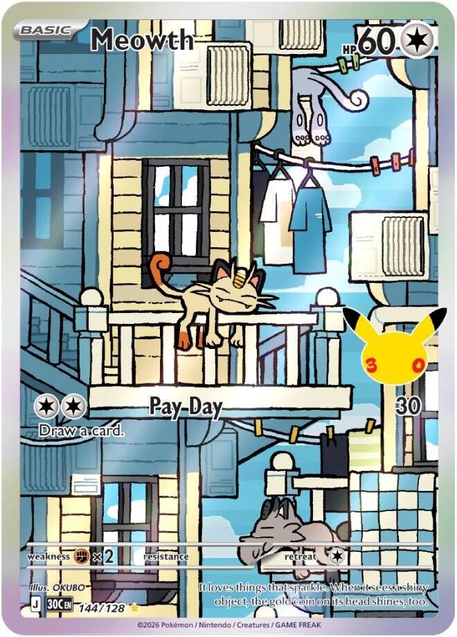 Pokémon TCG: 30th Celebration Meowth 144/128